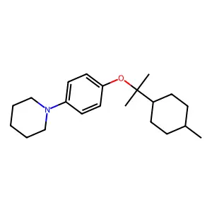 Piperidine, 1-(4-(1-methyl-1-(4-methylcyclohexyl)ethoxy)phenyl)-, cis- structure