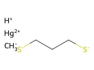 Mercury, methyl-, dimercaptopropanol structure