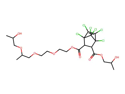 Chlorendic anhydride, diethylene glycol, propylene oxide reaction product structure