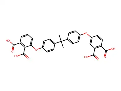 3-(4-(1-(4-(3,4-Dicarboxyphenoxy)phenyl)isopropyl)phenoxy)phthalic acid structure