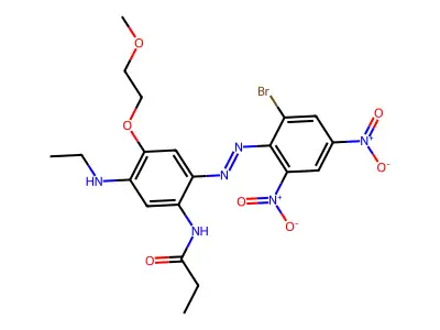 N-(2-((2-Bromo-4,6-dinitrophenyl)azo)-5-(ethylamino)-4-(2-methoxyethoxy)phenyl)propionamide structure