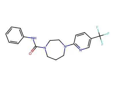 N-phenyl-4-[5-(trifluoromethyl)pyridin-2-yl]-1,4-diazepane-1-carboxamide structure