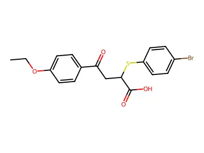 2-[(4-Bromophenyl)sulfanyl]-4-(4-ethoxyphenyl)-4-oxobutanoic acid structure