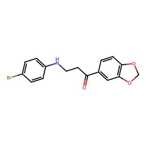 1-(1,3-Benzodioxol-5-yl)-3-(4-bromoanilino)-1-propanone structure