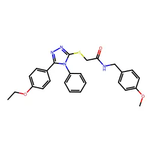 2-[[5-(4-ethoxyphenyl)-4-phenyl-1,2,4-triazol-3-yl]sulfanyl]-N-[(4-methoxyphenyl)methyl]acetamide structure