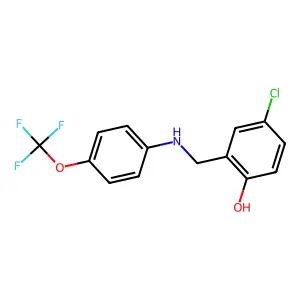 4-Chloro-2-{[4-(trifluoromethoxy)anilino]methyl}benzenol structure