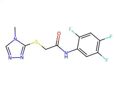 2-[(4-methyl-4H-1,2,4-triazol-3-yl)sulfanyl]-N-(2,4,5-trifluorophenyl)acetamide structure