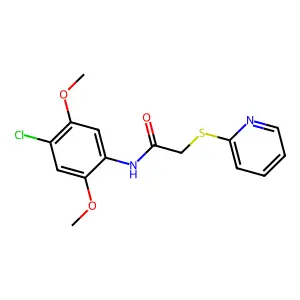 N-(4-chloro-2,5-dimethoxyphenyl)-2-(pyridin-2-ylsulfanyl)acetamide structure