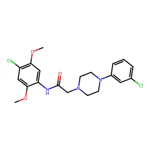 N-(4-chloro-2,5-dimethoxyphenyl)-2-[4-(3-chlorophenyl)piperazin-1-yl]acetamide structure