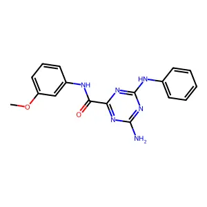 4-amino-6-anilino-N-(3-methoxyphenyl)-1,3,5-triazine-2-carboxamide structure