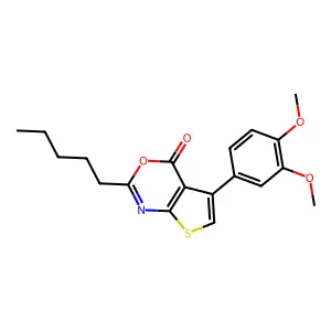 5-(3,4-dimethoxyphenyl)-2-pentyl-4H-thieno[2,3-d][1,3]oxazin-4-one structure