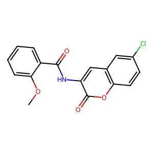 N-(6-chloro-2-oxochromen-3-yl)-2-methoxybenzamide structure