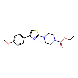 Ethyl 4-[4-(4-methoxyphenyl)-1,3-thiazol-2-yl]piperazine-1-carboxylate structure