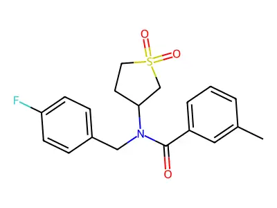 N-(1,1-dioxothiolan-3-yl)-N-[(4-fluorophenyl)methyl]-3-methylbenzamide structure