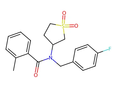 N-(1,1-dioxidotetrahydro-3-thienyl)-N-(4-fluorobenzyl)-2-methylbenzamide structure
