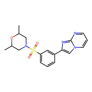 2-{3-[(2,6-Dimethyl-4-morpholinyl)sulfonyl]phenyl}imidazo[1,2-a]pyrimidine structure