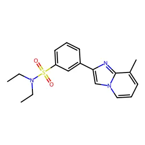N,N-diethyl-3-(8-methylimidazo[1,2-a]pyridin-2-yl)benzenesulfonamide structure