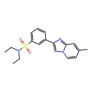 N,N-diethyl-3-(7-methylimidazo[1,2-a]pyridin-2-yl)benzenesulfonamide structure