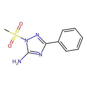 1-(methylsulfonyl)-3-phenyl-1H-1,2,4-triazol-5-amine structure