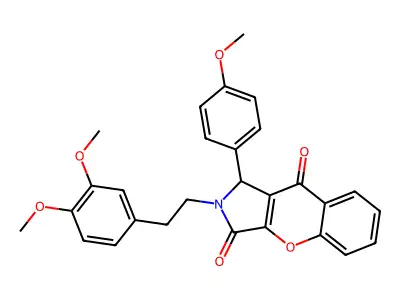 2-[2-(3,4-dimethoxyphenyl)ethyl]-1-(4-methoxyphenyl)-1,2-dihydrochromeno[2,3-c]pyrrole-3,9-dione structure