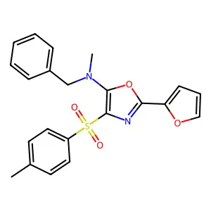 N-benzyl-2-(furan-2-yl)-N-methyl-4-tosyloxazol-5-amine structure
