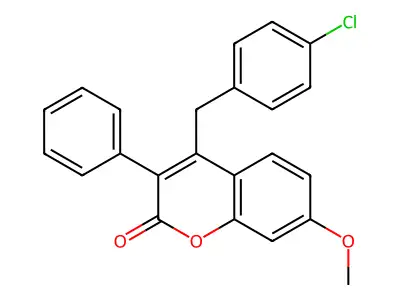 4-[(4-Chlorophenyl)methyl]-7-methoxy-3-phenylchromen-2-one structure