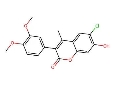 6-Chloro-3-(3,4-dimethoxyphenyl)-7-hydroxy-4-methylchromen-2-one structure