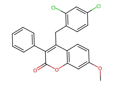4-[(2,4-Dichlorophenyl)methyl]-7-methoxy-3-phenylchromen-2-one structure