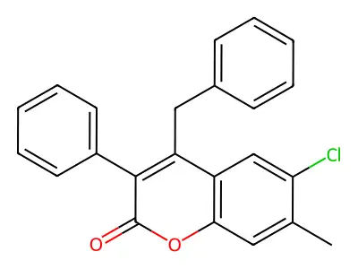 4-Benzyl-6-chloro-7-methyl-3-phenylcoumarin structure