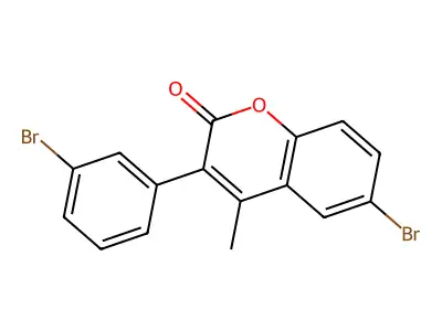 6-Bromo-3-(3-bromophenyl)-4-methylchromen-2-one structure