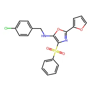 4-(benzenesulfonyl)-N-[(4-chlorophenyl)methyl]-2-(furan-2-yl)-1,3-oxazol-5-amine structure