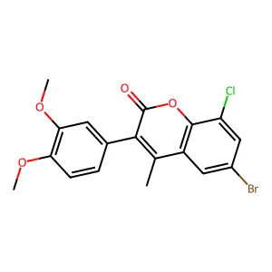 6-Bromo-8-chloro-3-(3,4-dimethoxyphenyl)-4-methylchromen-2-one structure