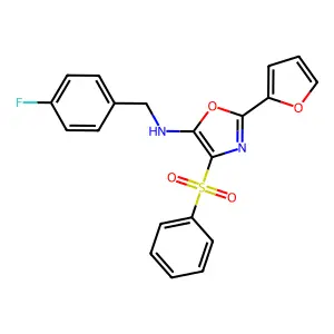 4-(benzenesulfonyl)-N-[(4-fluorophenyl)methyl]-2-(furan-2-yl)-1,3-oxazol-5-amine structure