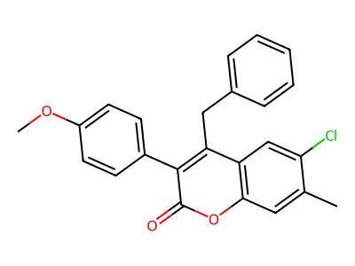 4-Benzyl-6-chloro-3-(4-methoxyphenyl)-7-methylchromen-2-one structure