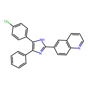 6-[5-(4-chlorophenyl)-4-phenyl-1H-imidazol-2-yl]quinoline structure