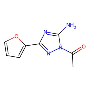 1-acetyl-3-(2-furyl)-1H-1,2,4-triazol-5-amine structure