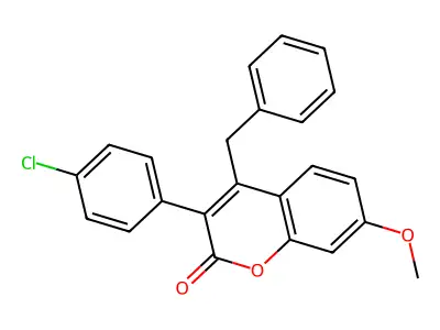 4-Benzyl-3-(4-chlorophenyl)-7-methoxychromen-2-one structure