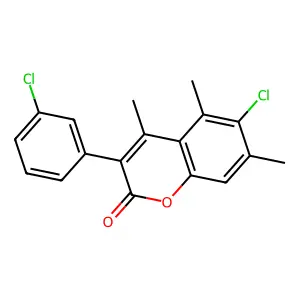 6-Chloro-3-(3-chlorophenyl)-4,5,7-trimethylchromen-2-one structure