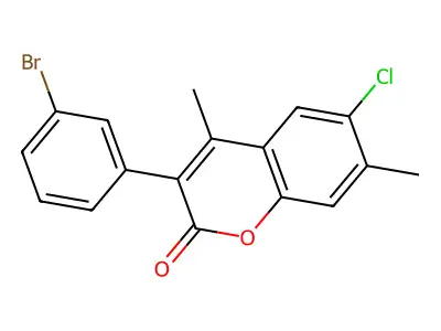 3-(3-Bromophenyl)-6-chloro-4,7-dimethylchromen-2-one structure