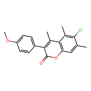 6-Chloro-3-(4-methoxyphenyl)-4,5,7-trimethylchromen-2-one structure
