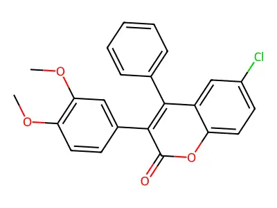 6-Chloro-3(3',4'-dimethoxyphenyl)-4-phenylcoumarin structure