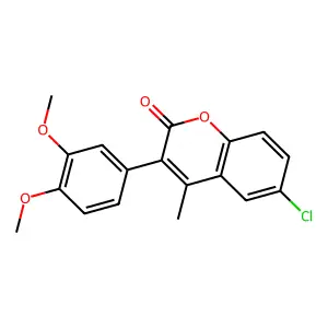 6-chloro-3-(3,4-dimethoxyphenyl)-4-methyl-2H-chromen-2-one structure