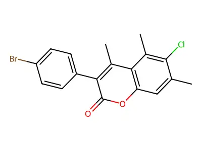 3-(4-Bromophenyl)-6-chloro-4,5,7-trimethylchromen-2-one structure
