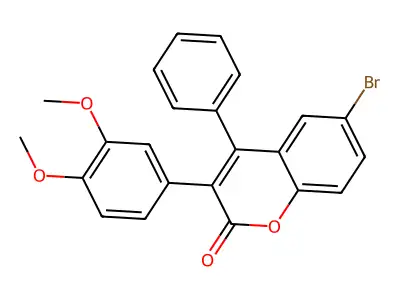 6-Bromo-3-(3,4-dimethoxyphenyl)-4-phenylchromen-2-one structure