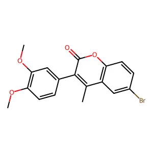 6-bromo-3-(3,4-dimethoxyphenyl)-4-methyl-2H-chromen-2-one structure