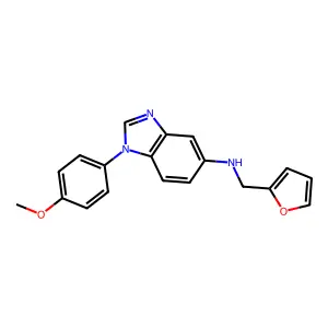 N-(2-furanylmethyl)-1-(4-methoxyphenyl)-5-benzimidazolamine structure