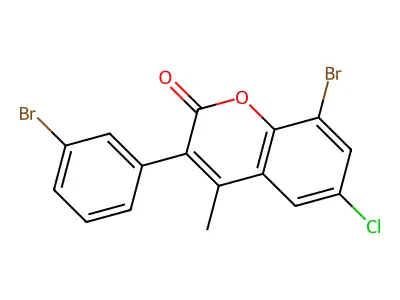 8-Bromo-3-(3-bromophenyl)-6-chloro-4-methylchromen-2-one structure