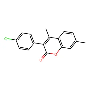 3-(4-Chlorophenyl)-4,7-dimethylchromen-2-one structure