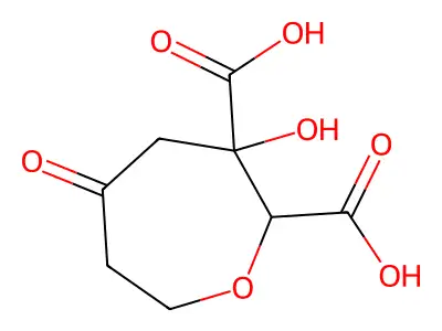 3-Hydroxy-5-oxooxepane-2,3-dicarboxylic acid structure