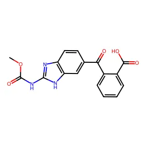 2-({2-[(methoxycarbonyl)amino]-1H-benzimidazol-6-yl}carbonyl)benzoic acid structure